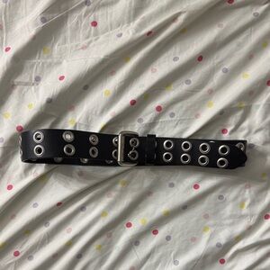 Black Double Grommet Belt
